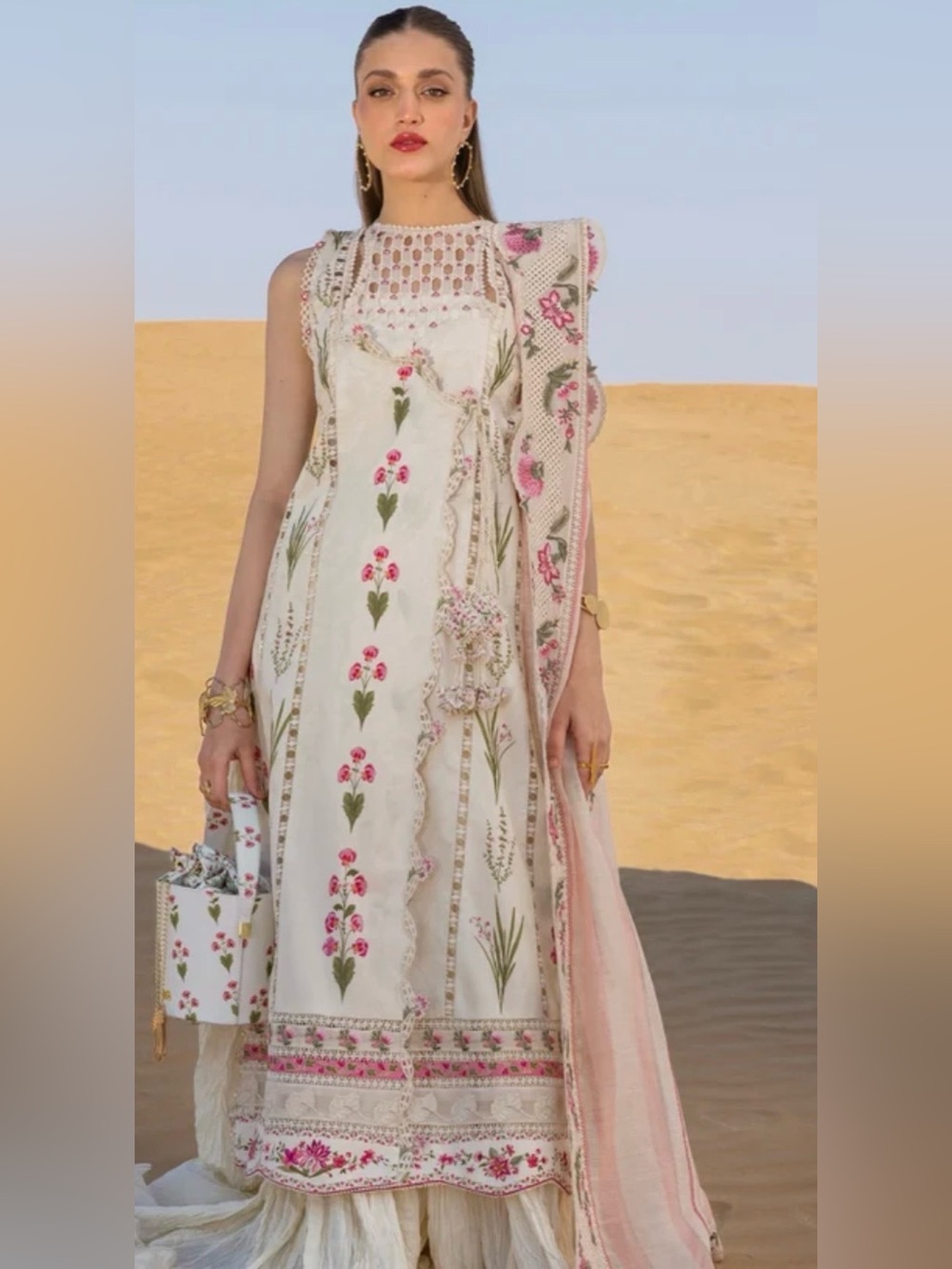 Flow by crimson luxury lawn Indian Pakistani dress embroidered dress